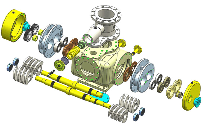 雙螺桿泵結(jié)構(gòu)圖 雙螺桿泵結(jié)構(gòu)圖